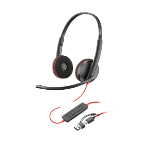 Tai nghe có dây Poly Blackwire 3220, USB-C/A, 2 bên tai